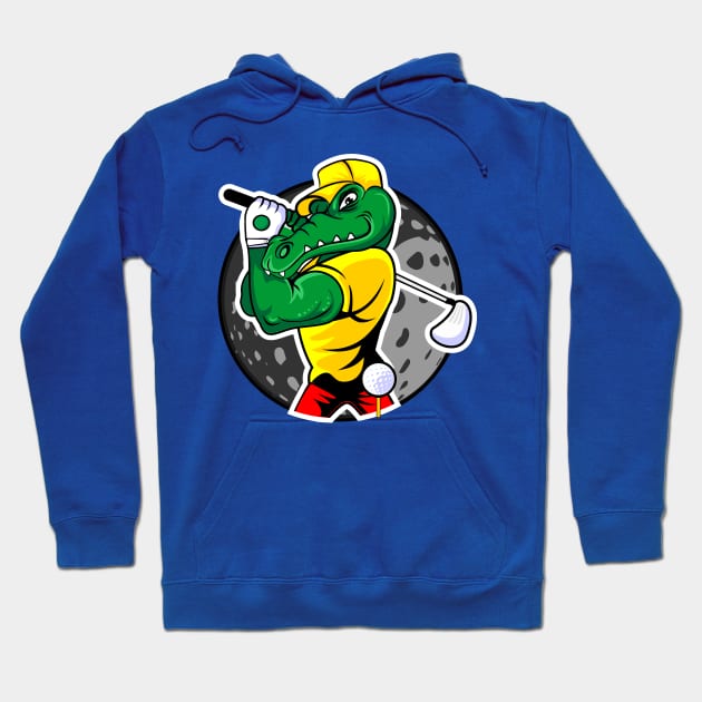 alligator golfer illustration Hoodie by Mako Design 